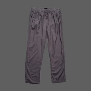 Magaschoni Gray Stretch Waist Casual Linen Blend Pants Size M GUC Mens